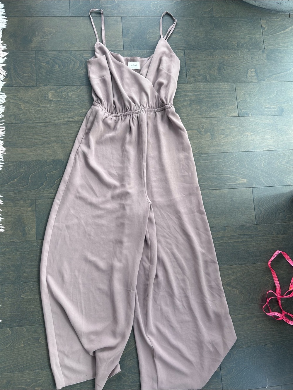Wilfred Dusty Mauve Wide-Leg Spaghetti-Strap Jumpsuit